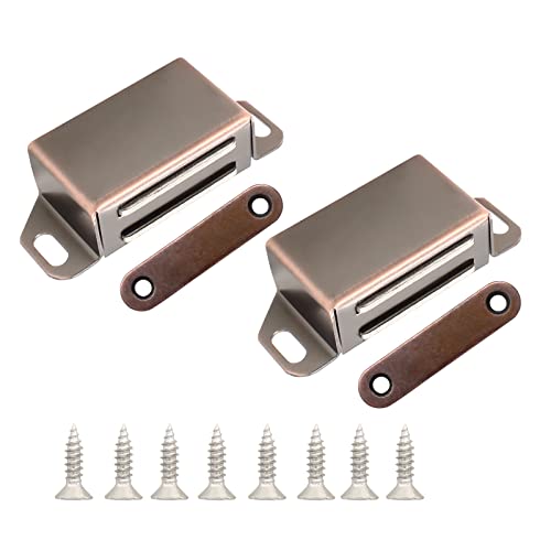 Magnetic Door Catch, Antique Brown, 2 Pack