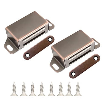 Magnetic Door Catch, Antique Brown, 2 Pack