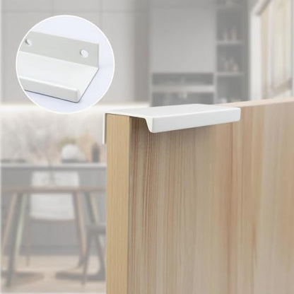 Finger Pulls, 3.15 Inch White, 2.52 Inch Spacing, 6Pcs - color: White, size: 80mm/3.15", style: Straight Edge