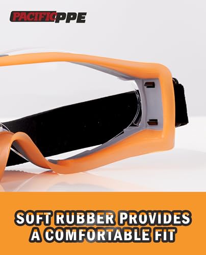 PACIFIC PPE Safety Goggles, Anti-Fog Anti-Scratch Wraparound Eyewear