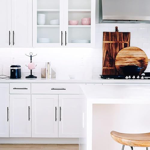 Ravinte Matte Black Cabinet Handles 8-13/16"Length,6-1/4" Hole,4 Pack - size: 8-13/16 Inch（6-1/4 Inch Hole Center）