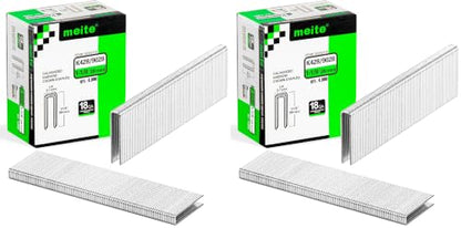 meite 18 Gauge 1/4-Inch Narrow Crown Staples, 1-1/8-Inch Length Galvanized Staples for Heavy Duty and Upholstery (4,000 Counts) (Pack of 2) - size: 1-1/8" Length (Pack of 2), style: 1 Box