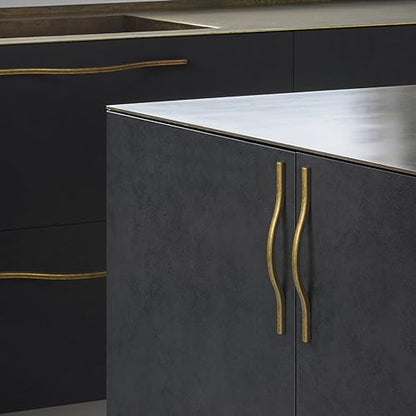 Goo-Ki Low Profile Antique Brass Cabinet Pulls, Double Hole Centers(6.3''/7.6'') Zinc Alloy Handle for Drawer Cupboard Wardrobe,6 Packed - color: Antique Brass, size: 6.3''/7.6'' Hole Centers
