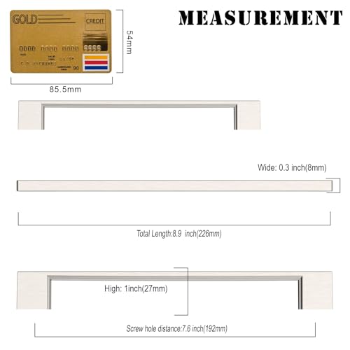 Amerdeco 15 Pack Brushed Satin Nickel Cabinet Pulls 7.5" - color: Brushed Satin Nickel, size: 7.5" hole center