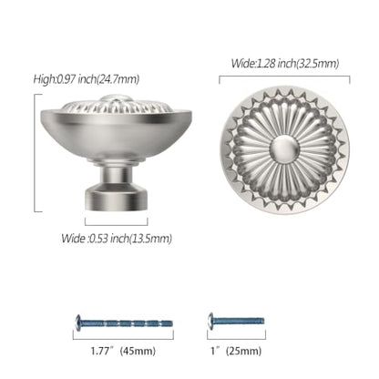 10 Pack Brushed Satin Nickel Cabinet Knobs, Nickel Kitchen Knobs - color: Brushed Satin Nickel, size: knob