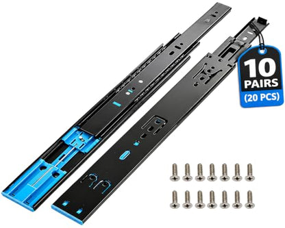 10 Pairs 22 Inch Soft Close Drawer Slides, Full Extension 100 Lbs Rails - size: 22 INCH-10 PAIRS