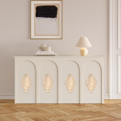 Antrader Wood Carved Onlays Appliques,Oval Shaped Unpainted, 10.24x5.91in - style: Style 3