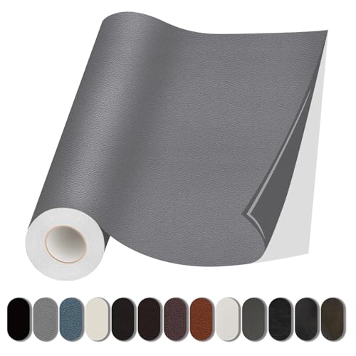 Lifeshoon Leather Repair Patches, Self Adhesive Vinyl for Couches Furniture - color: Gray, size: 3.5X79 inch