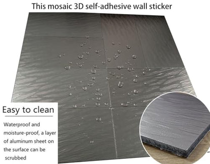 64pcs Peel and Stick Aluminum Mosaic Wall Stickers,Copper Gold - color: Copper Gold
