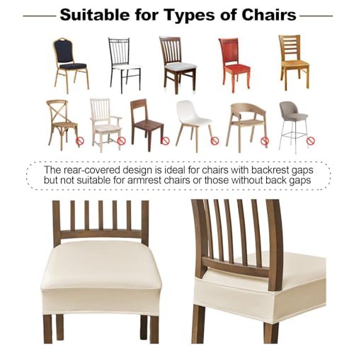 FUANGUI Dining Chair Covers Set of 2, Kitchen Chair Seat Covers - color: Pu-white