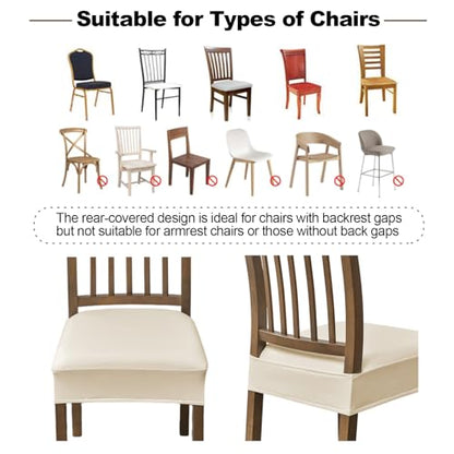 FUANGUI Dining Chair Covers Set of 2, Kitchen Chair Seat Covers - color: Pu-white