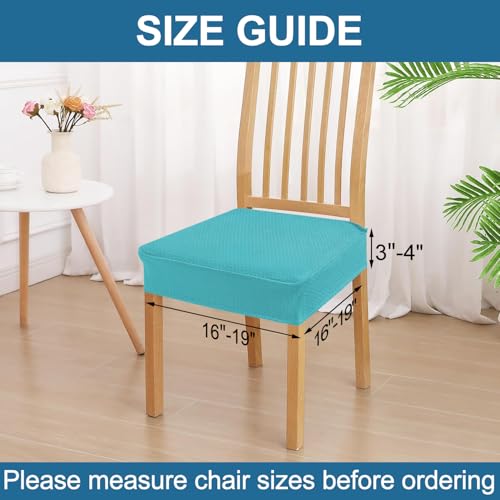 Smiry Waterproof Seat Covers for Dining Room Chairs, Set of 2 - color: Aqua, size: Set of 2