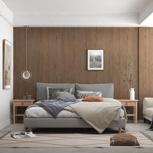 Boobest Thick Tan Wood Contact Paper Peel and Stick Wallpaper 15.74"x118" - color: Brown, size: 15.7" x 118"