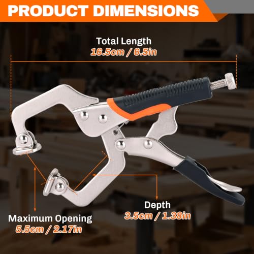 4 Pack 6-Inch C Clamp Locking Pliers Vice Grip Welding Clamps