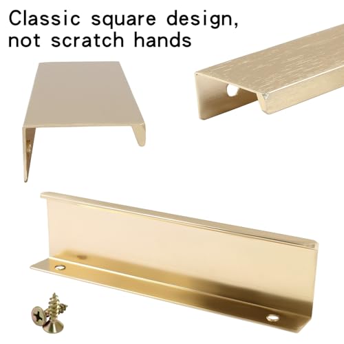 12 Pack 4.72"/120mm Brushed Brass Hidden Cabinet Pulls - color: Brushed Brass, size: 4.72"/120mm - 12 Pack