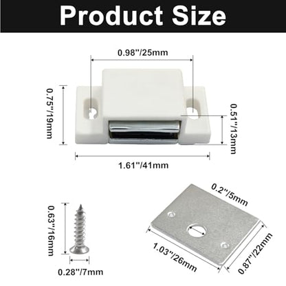 Litoexpe 6 PCS White Magnetic Door Catch - color: White
