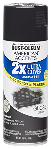 Rust Oleum 280723 American Accents Ultra Cover 2X Spray Paint, Gloss Black, 12-Ounce - color: Gloss Black