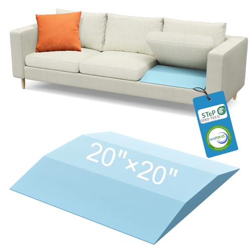 Couch Cushion Support for Sagging Seat, 20"x20"x2" 40D Firm Trapezoid Foam - color: Blue-1pcs, size: 20"x20"x2"