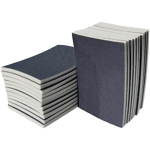 20 PCS 3 x 4 Inch 600 Grit Sanding Sponge, Ultra Fine Sanding Sponges Pads, Soft Foam Hand Sander Block Wet Dry Sandpaper for Model Drywall Metal Wood Furniture Polishing - style: 600 Grit