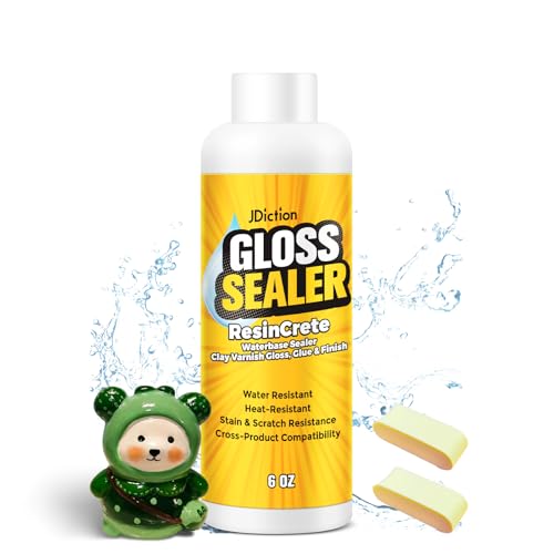 Air Dry Clay Glaze, 177ml Clay Varnish for Air Dry Clay/Polymer Clay Sealer, ResinCrete, Varnish for Pottery&Acrylic Paint, Waterproof & Stain Resistant, Design for Air Dry Clay Pottery (Gloss,6OZ) - size: 6OZ