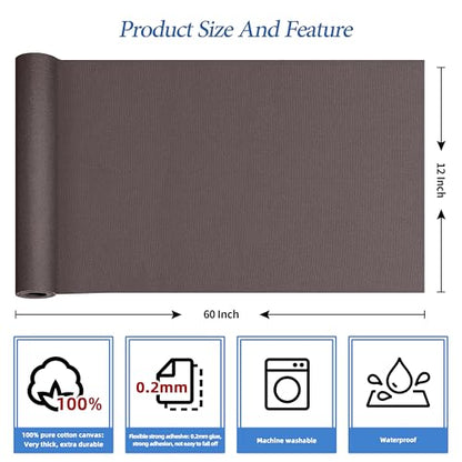 KING MOUNTAIN Canvas Iron on Patch,12"×60",Waterproof 100% Cotton Fabric Repair Patch,Used for Various Sofa,Tent,Clothes,Seats,Suitcases (Dark Grey,Waterproof) - color: Dark Grey, size: Canvas-12x60