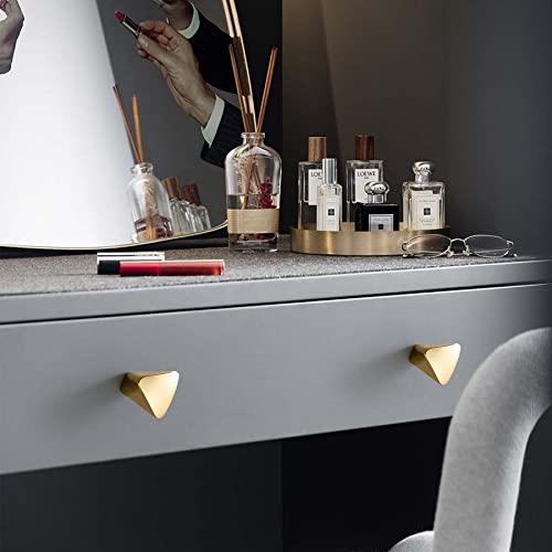 6 Pieces Gold Triangle Cabinet Knob, Brass Dresser Drawer Knobs - size: 6 Pack