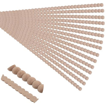 Soengsau 15-Pack 15.75" Unfinished Wood Beaded Trim - Easy to Paint, Cute Decorative Molding DIY Craft for Furniture Frame, Mirror Edge, Wall, Door, Closet, Dresser, Shelf - size: 0.55" (14mm)