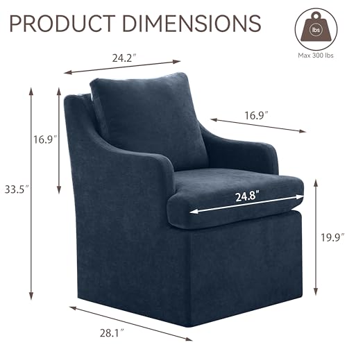 VKNOW Upholstered Dining Chairs, Dining Room Chairs with Casters - color: Blue, size: 1