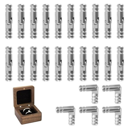 Barrel Hinges for Wooden Boxes, Silver, 0.16 x 0.79 in, 25-Pack - color: 25 Pcs Silver(0.16x0.79)