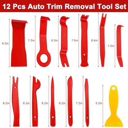 Keze 24Pcs Trim Removal Tool Set with Pick & Clip Removal Tool - Red - color: Red-Auto Trim Removal Tool Kit