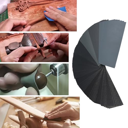 60 Pcs 9x3.6 Inch 10 Grit Mixed Packing Wet and Dry Sandpaper Sheets, Woodworking Furniture/Automobiles/Metal/Lacquer Polishing Sanding Sheets, 80/120/240/400/600/800/1000/1500/2000/3000 Grit - style: Mix 80-3000 Grit