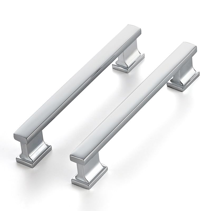Polished Chrome Cabinet Pulls, 5 Inch (128mm), 20 Pack, Heavy Duty - color: Polished Chrome, size: 5" Hole Center