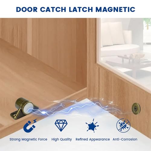 5 Pack Magnetic Cabinet Door Catch with Magnets, Cabinet Latch