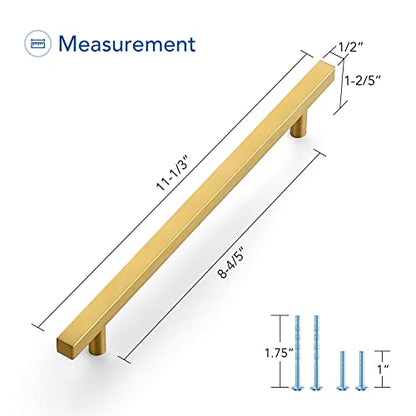 Ravinte Gold Cabinet Handles 8-4/5 Inch 20 Pack, Square Cabinet Pulls - size: 8-4/5 Inch Hole Centers