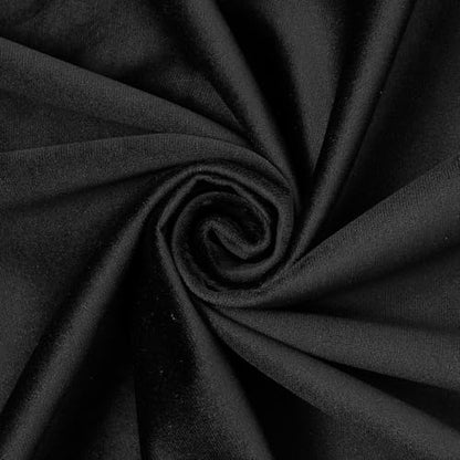 Upholstery Velvet Fabric Plush Textured 60 Inch Heavyweight Polyester Microfiber By The Yard - Black (1 Yard) - color: Black, size: 1 Yard