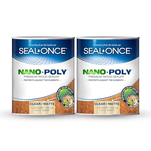 SEAL-ONCE Nano+Poly Wood Sealer and Waterproofer, Clear, 2 Gallon - color: Clear, size: 2 Gallon