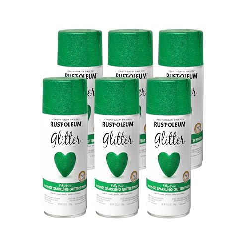 Rust-Oleum Glitter Kelly Green Spray Paint - color: Kelly Green, size: 10.25 Ounce (Pack of 6)