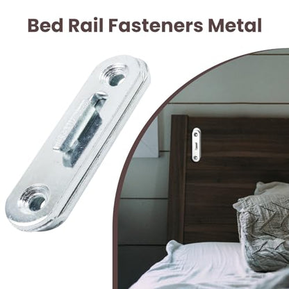 Antrader 3-Inch Bed Rail Fasteners,Wood Bed Rail Connecting Fittings Zinc Round Bed Hook Set of 4 (Pack of 2) - size: 2.95 Inch Long (Pack of 2)