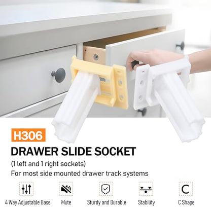 Drawer Slide Socket Set,Cabinet Hardware RV Drawer Part for 1" Drawer Slide - style: ¾” Slide Rail Groove