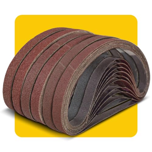 1/2x18 1/2 x 18 Inch Sanding Belt Pack 1/2-Inch x 18-Inch,60 Pcs(10 Each of 40 60 80 120 150 240 Grits) Aluminum Oxide for Sander - size: 1/2x18in