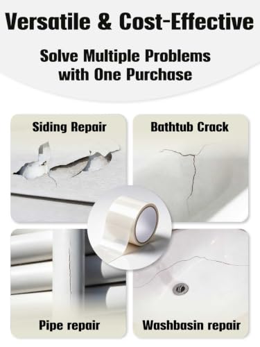 Bathtub Crack Repair kit & Vinyl Siding Patch Tape for Crack & Hole Repair