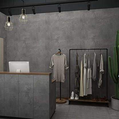 Dark Grey Concrete Wallpaper Peel and Stick Concrete Cement Contact Paper 16x354 inch Matte Thick Texture Wall Paper Removable Self-Adhesive Vinyl Wrap for Kitchen Bedroom Bathroom Wall Covers - color: Dark Gray, size: 16" x 354"