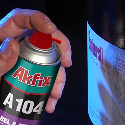 Akfix A104 Sticker Remover Spray - Cleaning Labels on Wood, Glass & Plastic - Safe Decal Remover for Tape, Residue, Gum and Stain Marker, Glue Eraser with Citrus Oil Spray | 6.7 Oz. 12 Pack