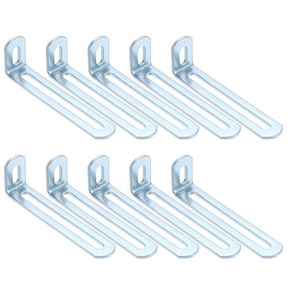 uxcell 10 Pcs Adjustable Right Angle Brackets 3.9"x1.2"x0.7" Silver - color: Silver, size: 3.9"x1.2"x0.7"
