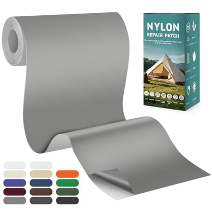 Nylon Tent Repair Tape, Self-Adhesive Fabric Patch Kit Gray - color: Gray