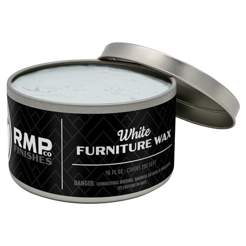 RMP Finishes Furniture Wax Sealant for Painted Furniture, Paint Sealer Topcoat for Cabinets, Unfinished Wood Decor, Beeswax, White, 16 oz. - color: White, size: 16 Ounce