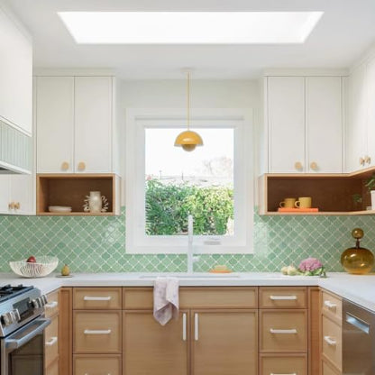 STICKGOO Arabesque Peel and Stick Backsplash Tile for Kitchen, Matcha Green - color: Matcha Green