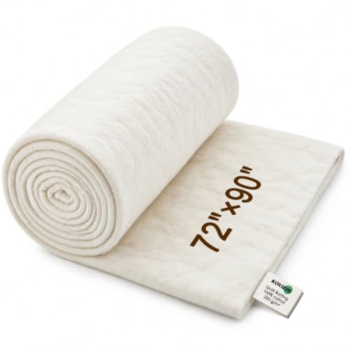 Natural Cotton Quilt Batting 72 × 90 Inches 200gsm - size: 72 × 90 Inches