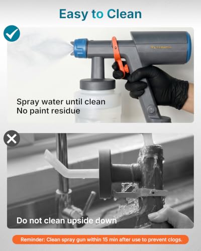 Tilswall Handheld Paint Sprayer Dreamer600 HVLP Spray Gun for Painting Blue - color: Blue