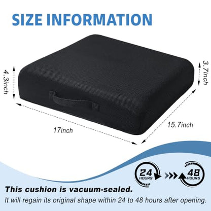 Wedge Hip Cushion Post Surgery for Long Sitting, Memory Foam Hip Replacement Recovery with Adjustable Strap Anti-Slip, Chair Cushion for Office Home Car Wheelchair